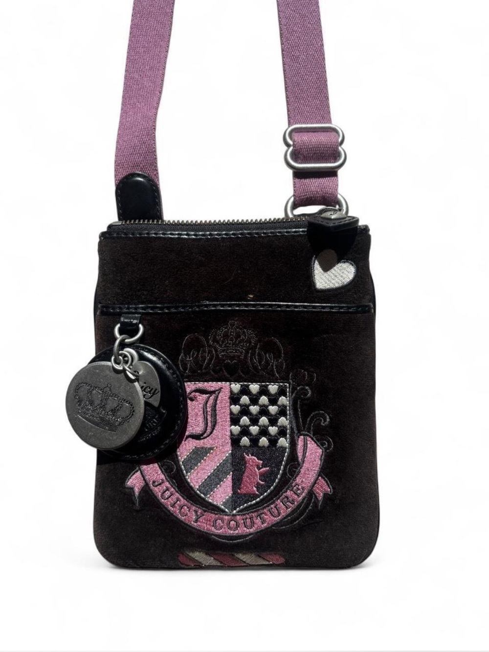 Vtg Juicy Couture Crossbody withEmbroidered Crest
